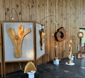 Holzskulpturen der neuen Ausstellung Das Bild zeigt Holzskulpturen der neuen Ausstellung.